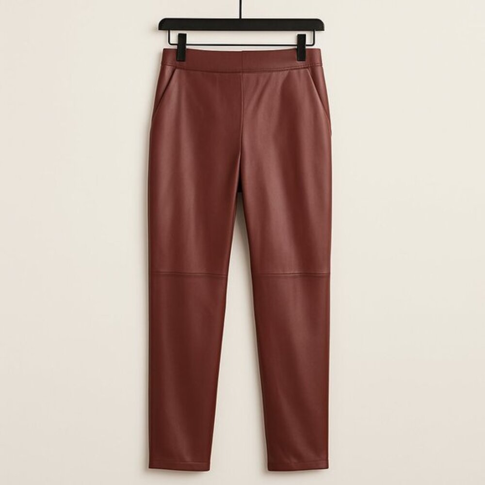Lulus Burgundy Faux Leather High-Rise Pants – NWT Size Small